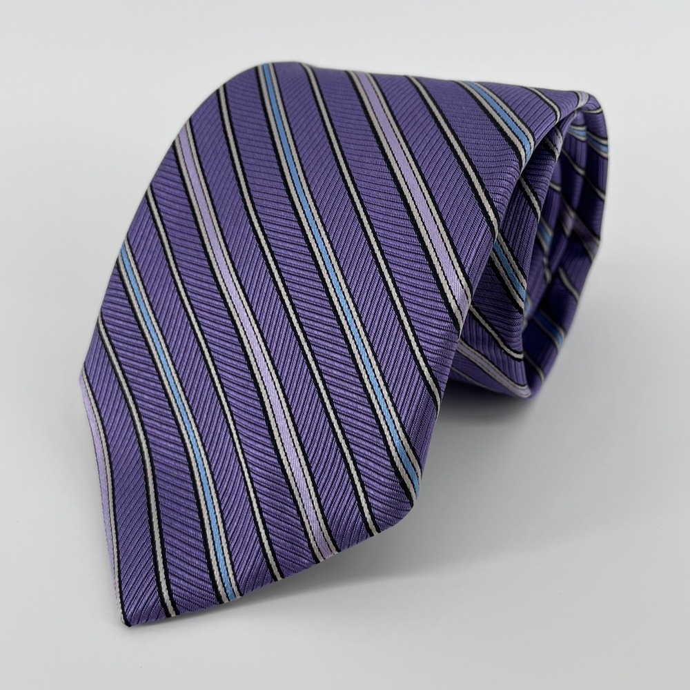 Brooks Brothers 346 Men's Purple Striped Silk Necktie NEW